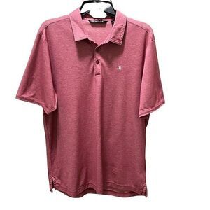 Travis Mathew Men's Heathered Red Short Sleeved Polo Shirt Size XL